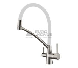 FABIANO Смеситель для кухни на две воды двухрычажный FKM 31.10 Inox White (8231.403.0059)